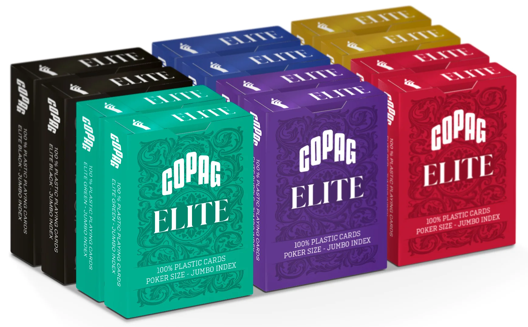 COPAG ELITE PKJ, 2 nagy indexes 100% plasztik póker, Six Colours